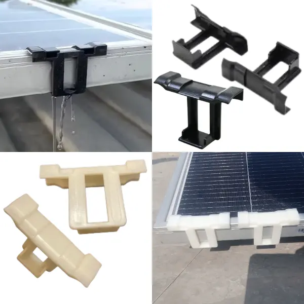 Plastic Solar Panel Water Drain Clips – Lightweight Pv Module Cleaning & Rainwater Channeling Accessories 1