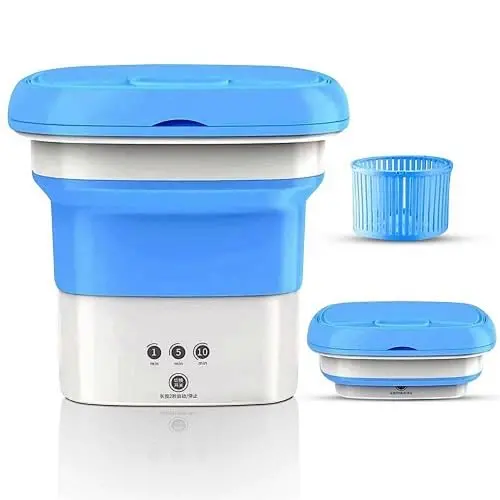 Portable Folding Mini Washing Machine – Compact Bucket Washer With Spin-Dry Function For Travel, Camping & Small-Space Living 1