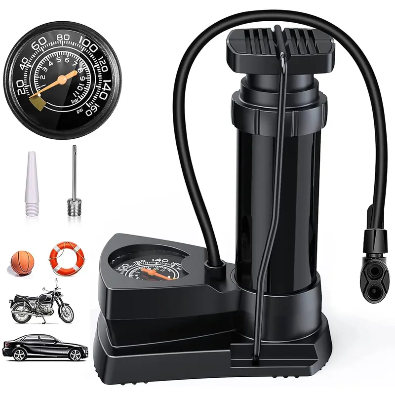Portable High-Pressure Floor Air Pump – Digital Gauge-Compatible Compressor For Bikes, Cars & Sports Balls 1