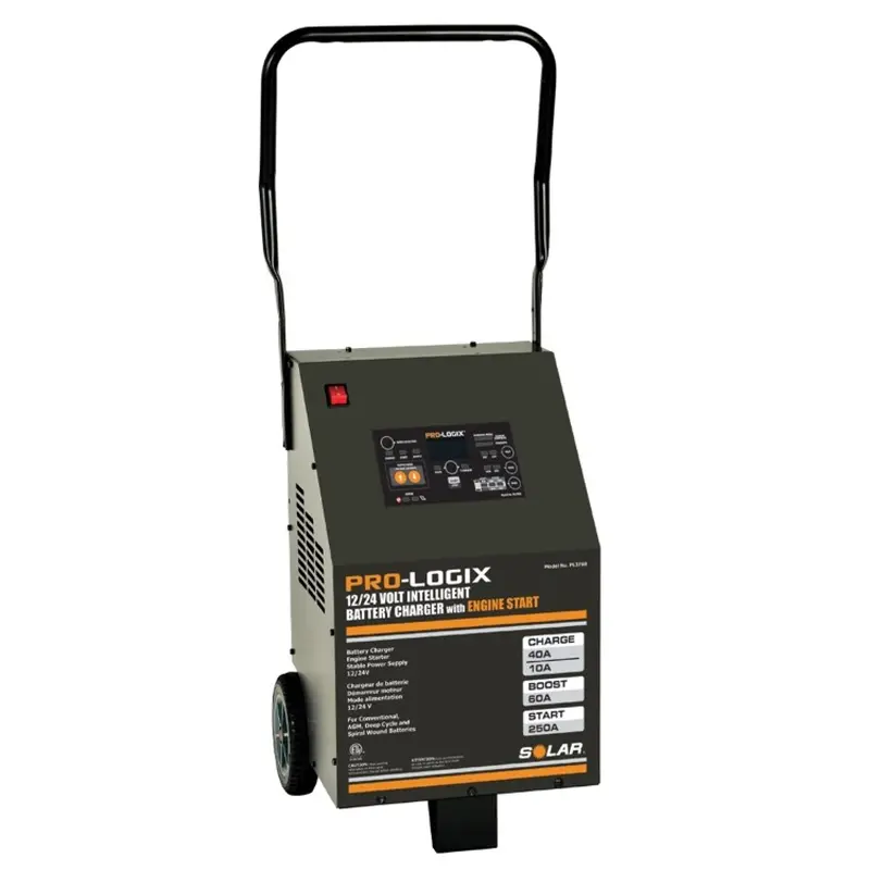 Pro-Logix Pl3760 Smart Wheeled Battery Charger – 60A/40A/10A/250A, 12V/24V With Jump Start 1