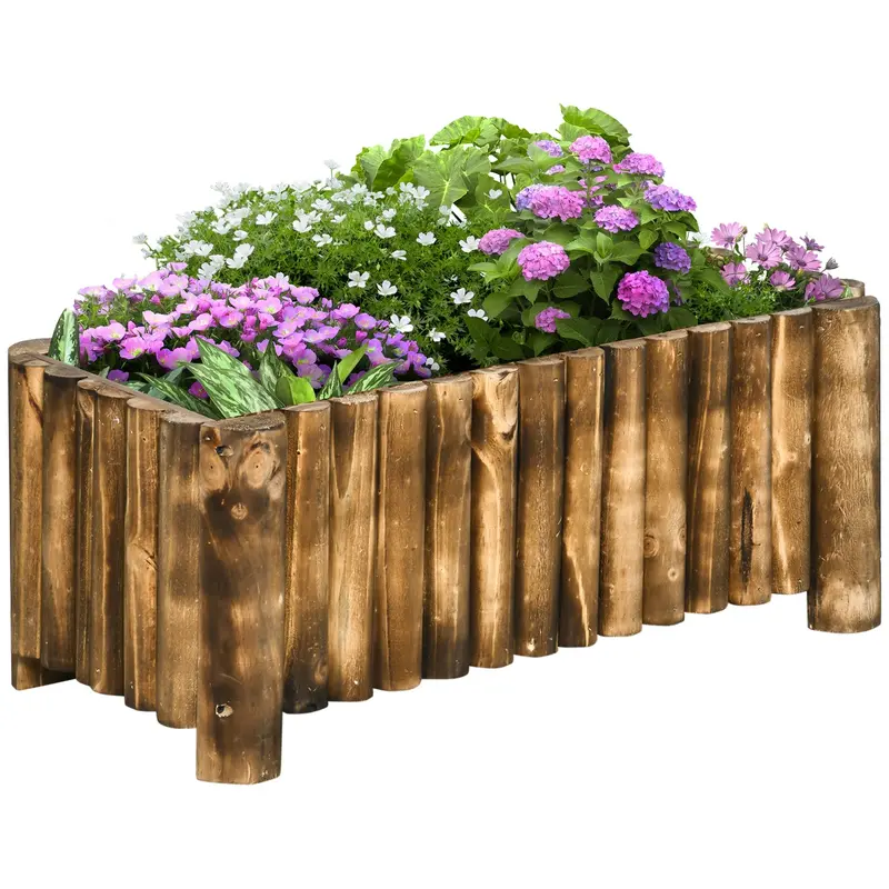 Rectangular Fir Wood Planter Box – 52L Herb & Flower Container (78 × 35 × 30 Cm) 1