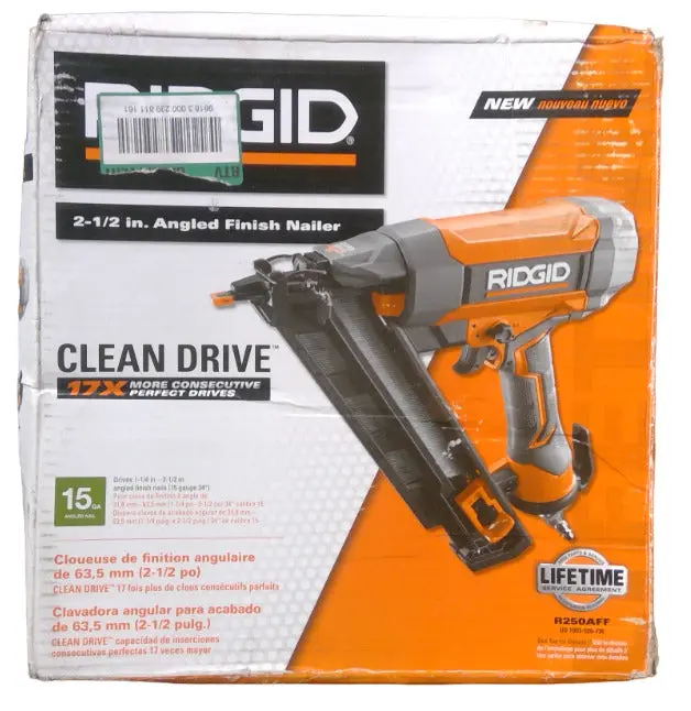 Ridgid 15-Gauge Angled Finish Nailer (2½") With Clean Drive Technology 1