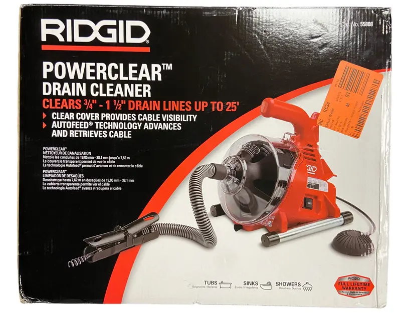 Ridgid Powerclear Drain Cleaner Model 55808 – For Parts Or Repair Only 1