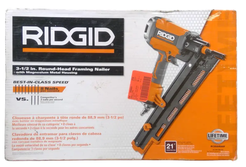 Ridgid R350Rhf 21° Round-Head Framing Nailer – Functional Parts Unit 1