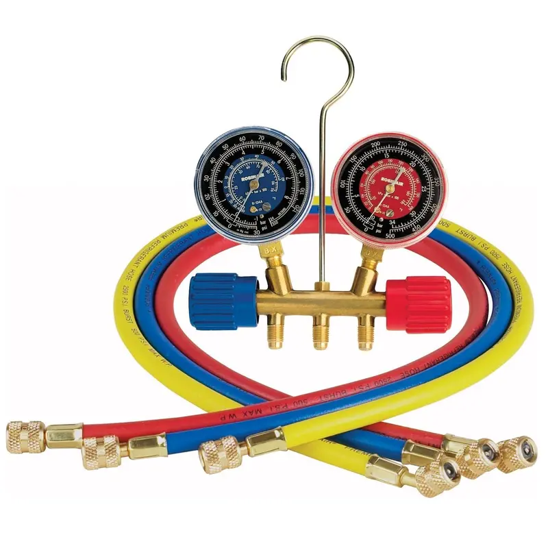 Robinair 40153 R134A Brass Manifold Gauge Set With 36-Inch High-Pressure Hoses 1