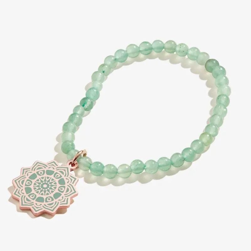 Rose Gold Heart Chakra Stretch Bracelet With Shiny Finish 1