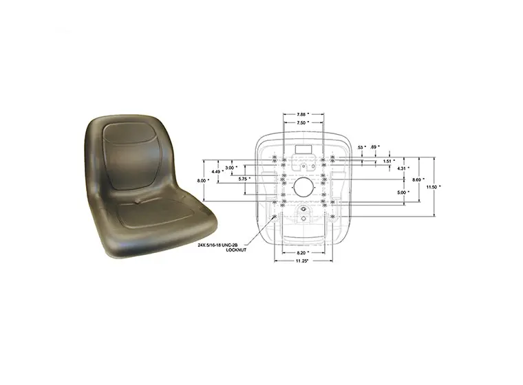 Rotary 13344 High-Back 18-Inch Black Seat 1