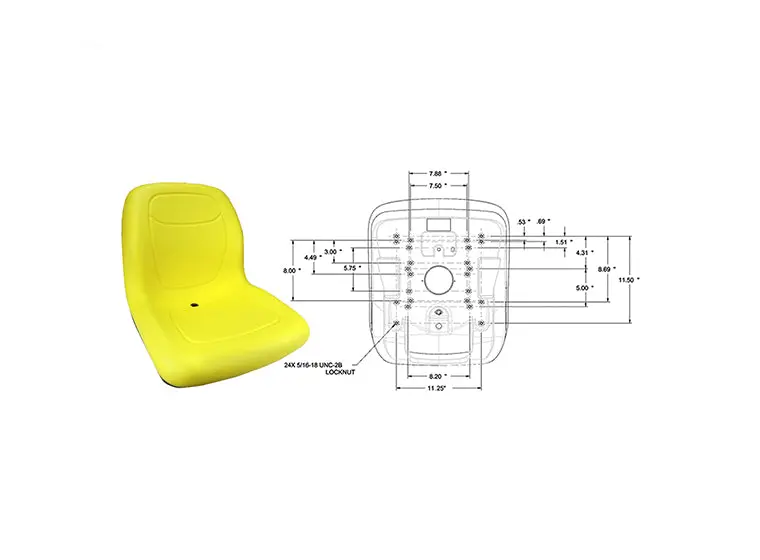 Rotary 13346 High-Back 18-Inch Yellow Seat 1