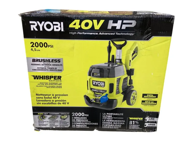 Ryobi 40V Hp Brushless Pressure Washer – 2000 Psi / 1.2 Gpm (Bare Tool Only) 1