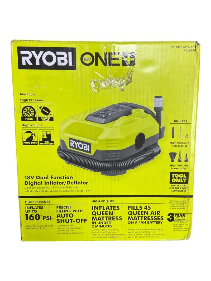 Ryobi Pcl031B 18V Cordless Dual-Mode Inflator/Deflator (Bare Tool) 1
