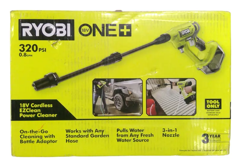 Ryobi Ry120350 18V Cordless Pressure Washer – 320 Psi / 0.8 Gpm Cold-Water Cleaner (Tool-Only) 1