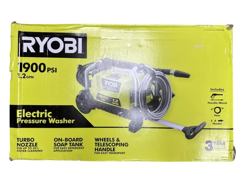 Ryobi Ry1419Mt 1900 Psi / 1.2 Gpm Electric Pressure Washer – For Parts Only 1