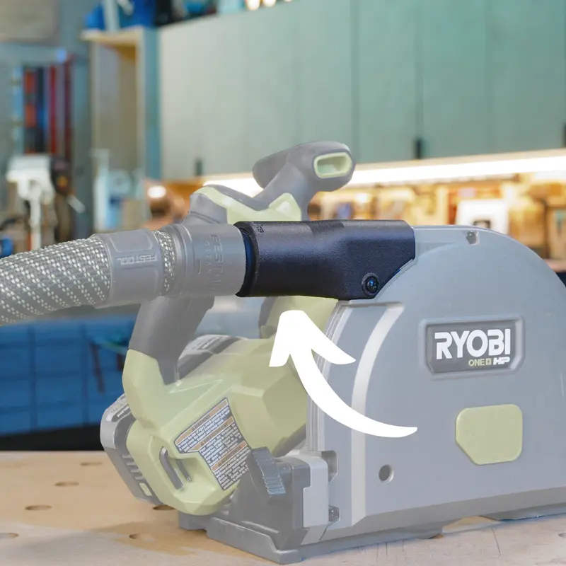 Ryobi Track Saw Hose Adapter For Efficient Dust Collection 1