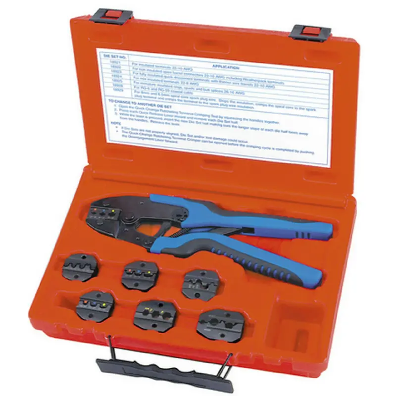 S & G Tool Aid Quick-Change Ratcheting Terminal Crimping Kit (Model 18960) 1