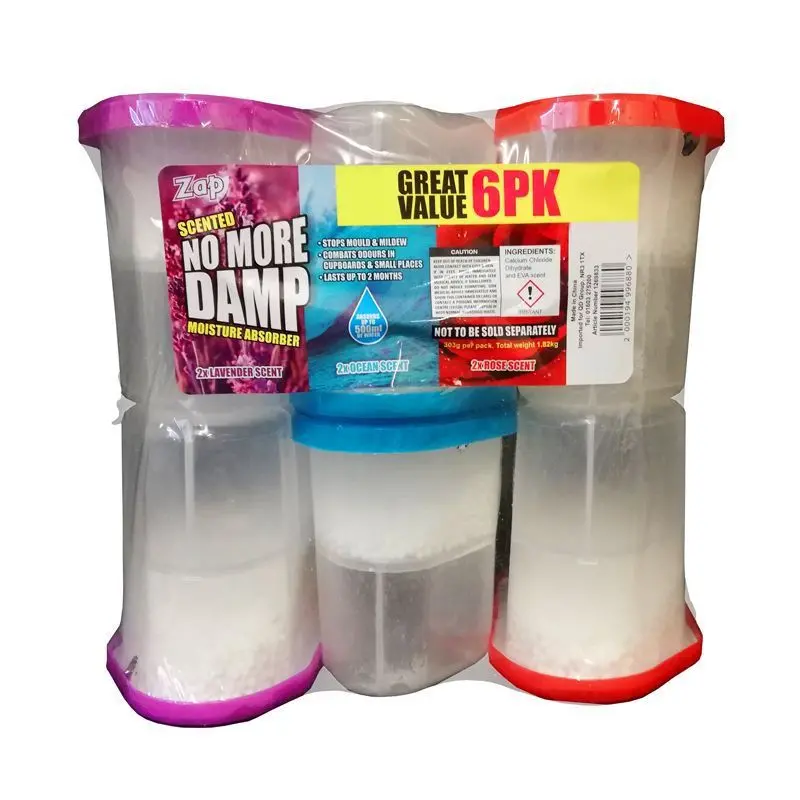 Scented No More Damp Moisture Absorber – 6-Pack Desiccant Refill Units 1