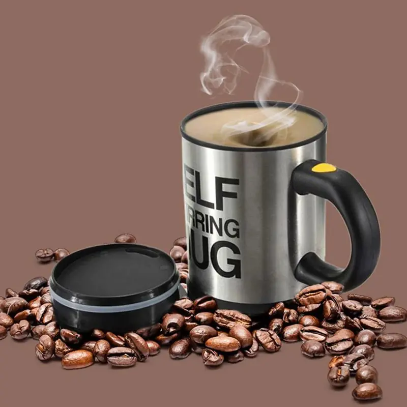 Self-Stirring Stainless Steel Coffee Mug – Electric Mixing Travel Cup With Built-In Blender Mechanism & Vibrant Color Options 1