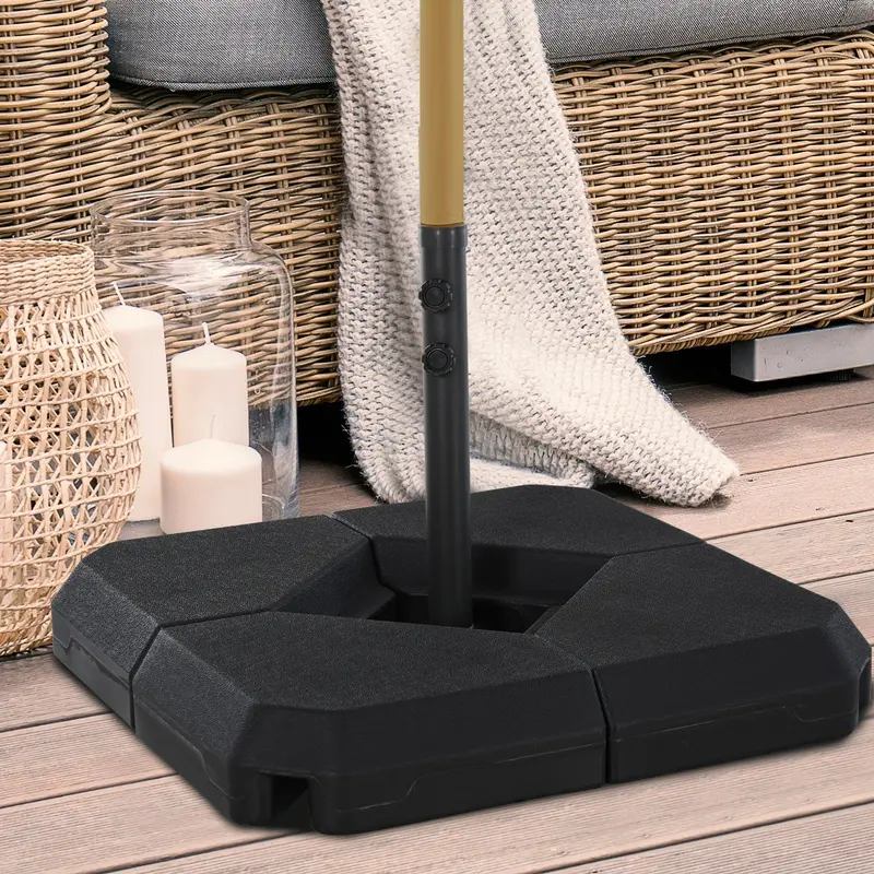 Set Of Four Fillable Umbrella Bases With Steel Cross Frame – Black 1
