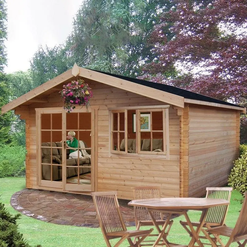 Shire Abbeyford Apex Log Cabin – 15'6" X 9'9", 28Mm Tongue-And-Groove Cladding 1