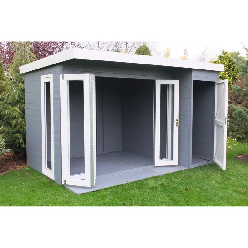 Shire Aster 12' 4" X 8' 5" Pent Summerhouse – Dip-Treated Shiplap Construction 1