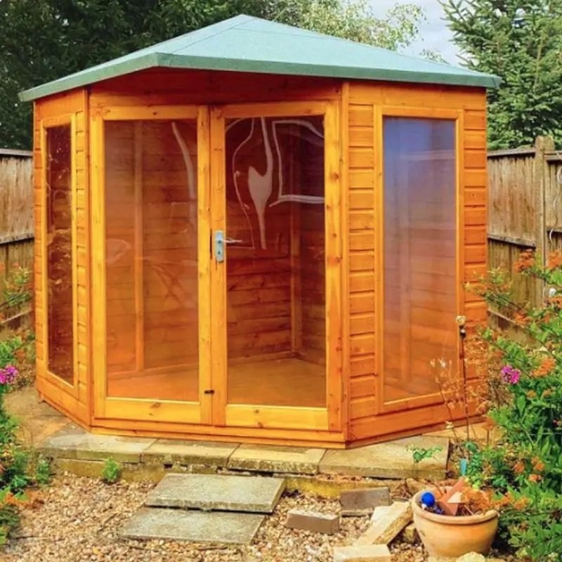 Shire Larkspur 7'1" X 7'1" Apex Summerhouse – Dip-Treated Shiplap 1