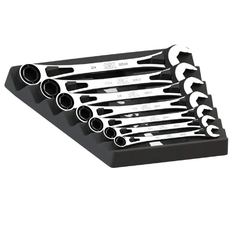 Sk Hand Tool Sae X-Frame Ratcheting Wrench Set – 7-Piece (80049) 1