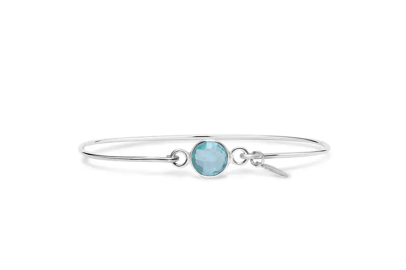 Skinny Aqua Quartz Bracelet 1