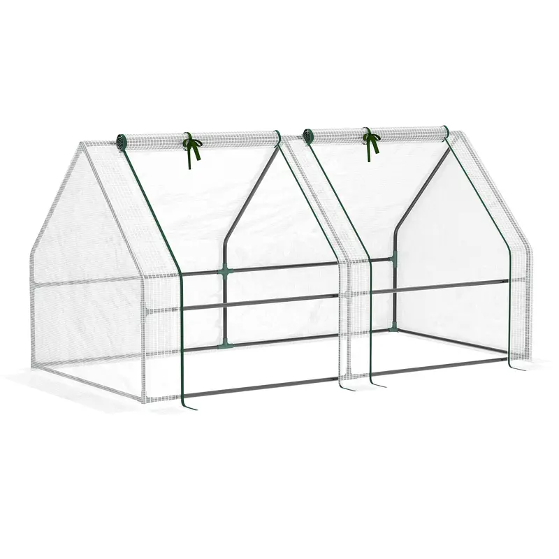 Small Steeple-Style Poly Tunnel Greenhouse – Steel Frame, Pe Cover, Zippered Ventilation 1
