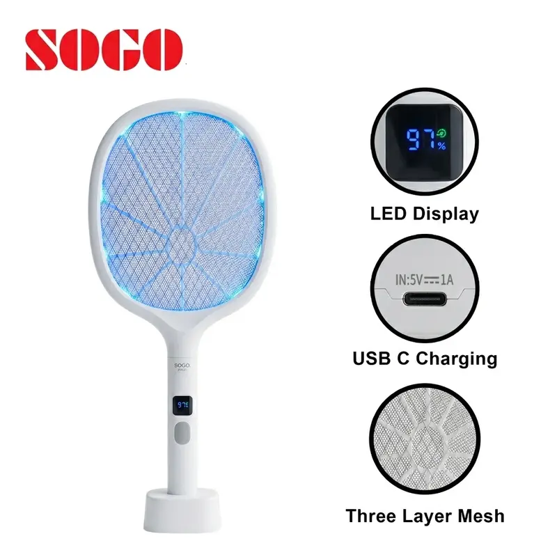 Sogo Jpn-398 Rechargeable Led Mosquito Swatter – Cordless Bug Zapper 1