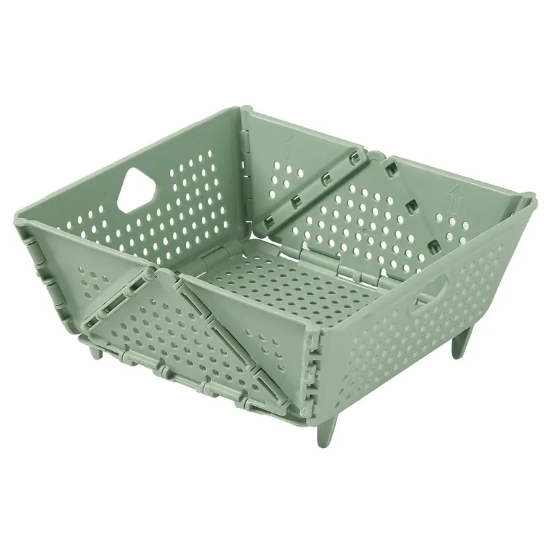 Space-Saving Foldable Vegetable Drain Basket – Multi-Color Ventilated Storage For Fruits & Produce 1
