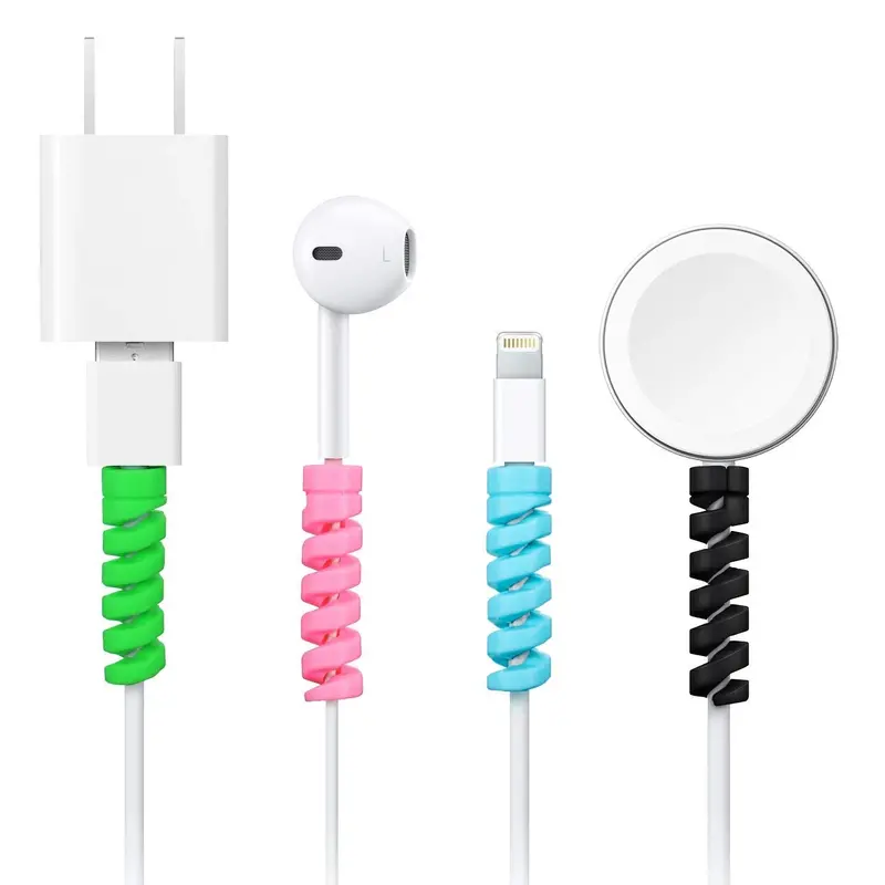 Spiral Cable Protector – Spring-Style Data Cable Organizer & Strain Relief Sleeve 1
