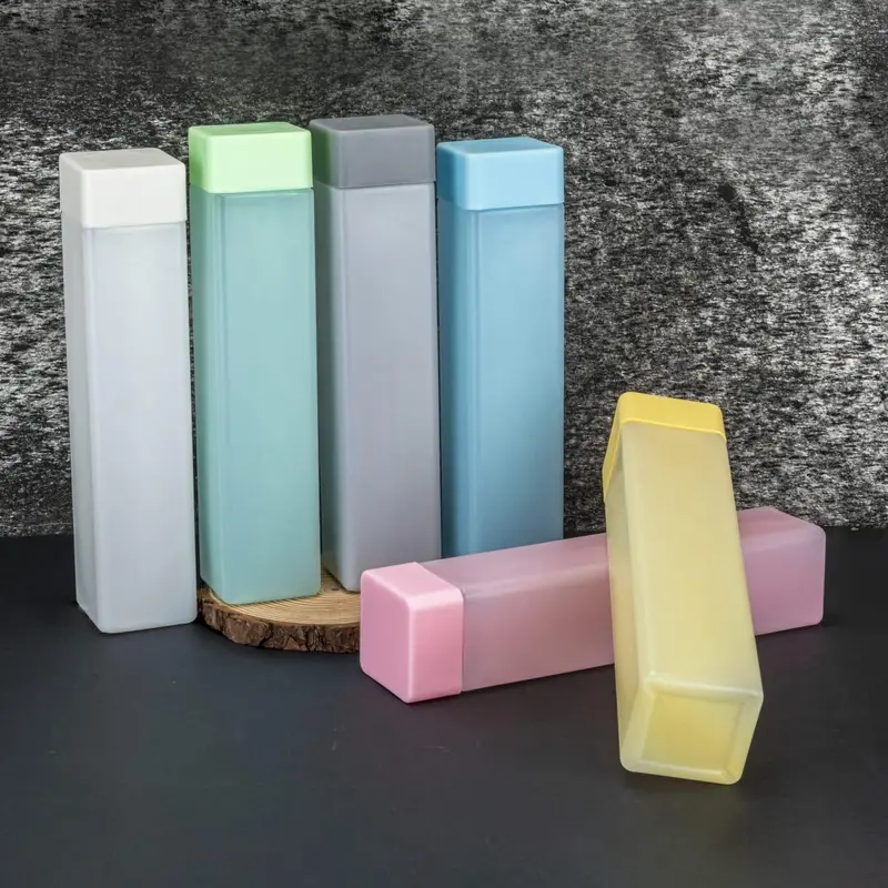 Square Insulated Water Bottle Gift Set – 6-Piece Colorful Reusable Tumbler Collection 1