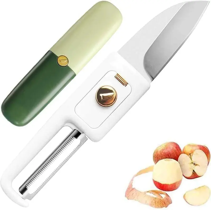 Stainless Steel 2-In-1 Fruit & Vegetable Peeler Knife – Compact Dual-Function Kitchen Tool For Home And Outdoor Use 1