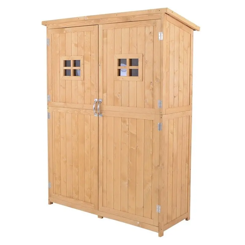 Steadfast Barn-Style Pent Garden Store – 164Cm Double Door, Two Windows, Natural Fir 1
