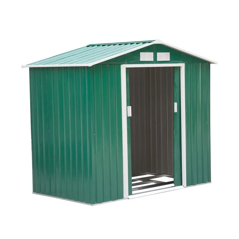 Steadfast Galvanised Garden Shed – 7 Ft X 4 Ft Reverse Apex Design With Double Doors & Lockable Steel Frame 1