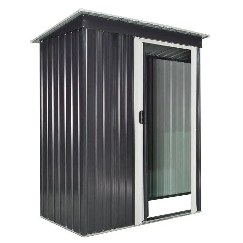 Steadfast Galvanised Steel Pent Garden Shed – 5Ft X 3Ft, Single Door, Black Finish 1