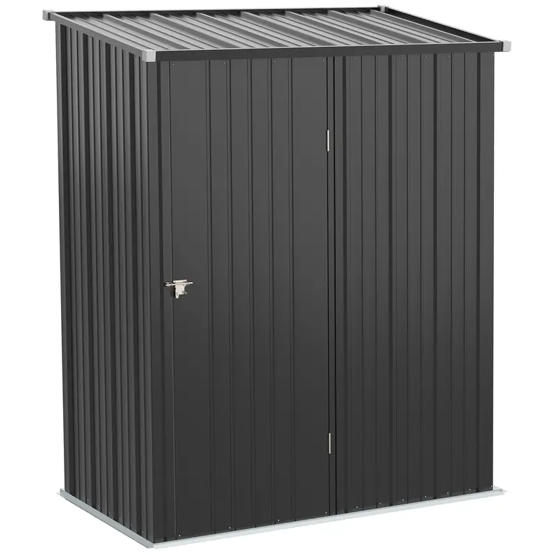 Steadfast Galvanised Steel Pent Garden Store – 5.3Ft X 3.1Ft Single-Door In Grey 1