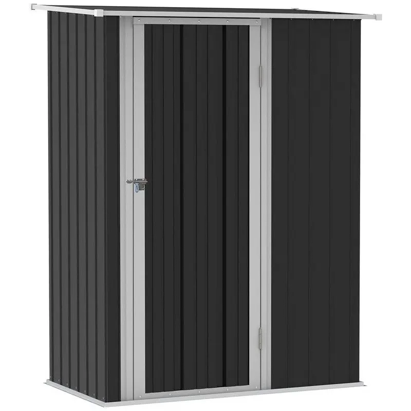 Steadfast Galvanized 5' X 3' Grey Single-Door Lockable Pent Garden Shed 1