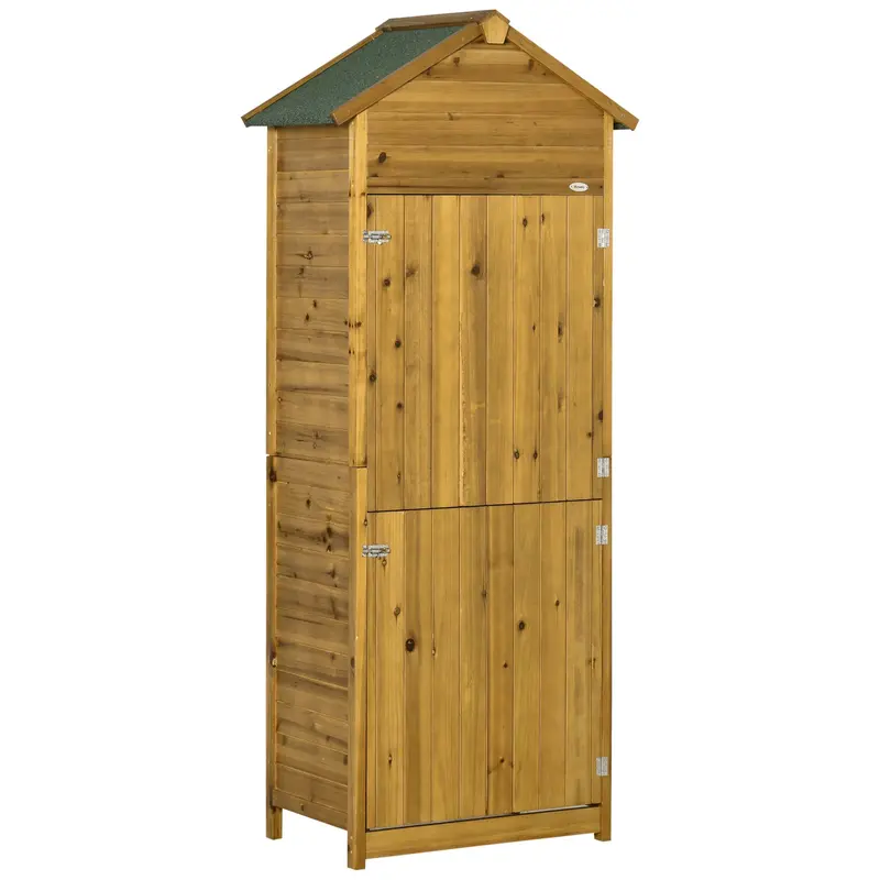 Steadfast Rustica Barn-Style Reverse Apex Garden Store – 191Cm Tall, Fir Wood, Natural Finish With Shelves 1