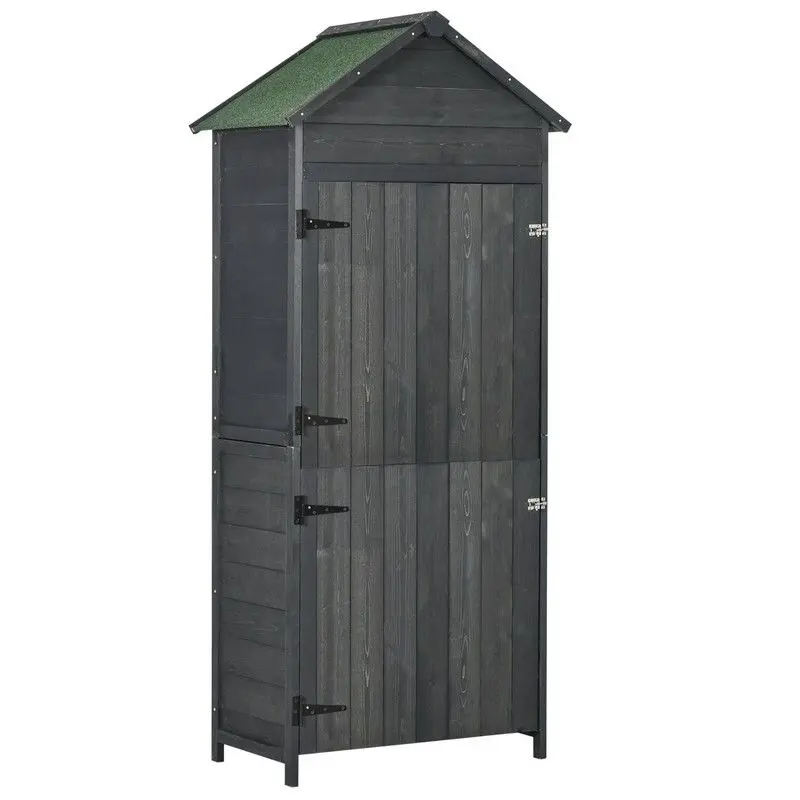 Steadfast Rustica Grey Fir Wood Barn Door Garden Storage Shed – 188Cm Reverse Apex, Lockable 1