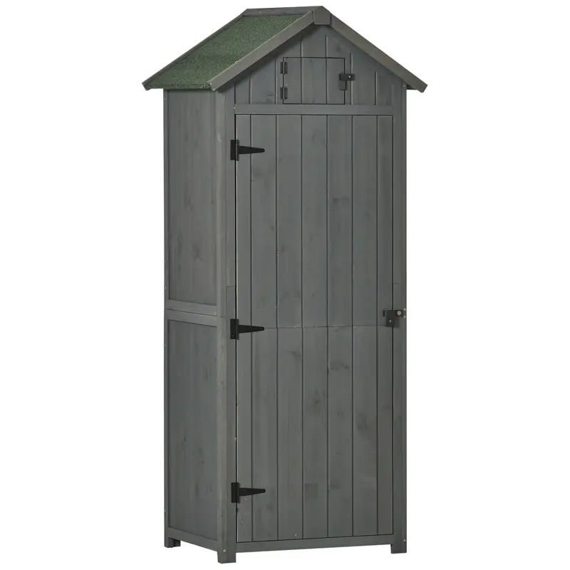 Steadfast Rustica Reverse Apex Garden Store – 179Cm Single-Door Fir Wood In Grey 1