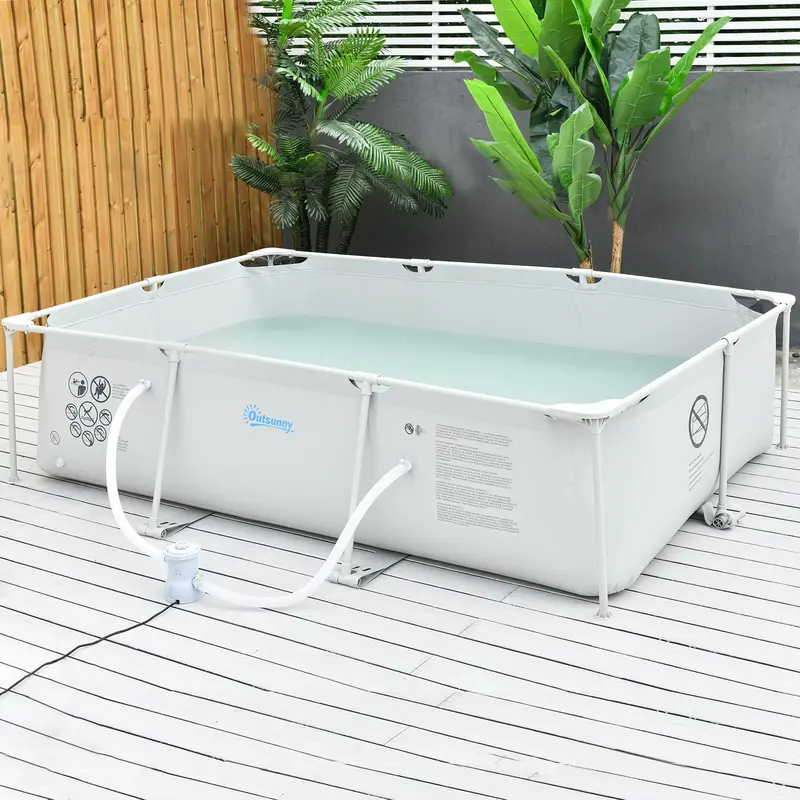 Steel-Frame Above-Ground Swimming Pool With Filter Pump Included 1