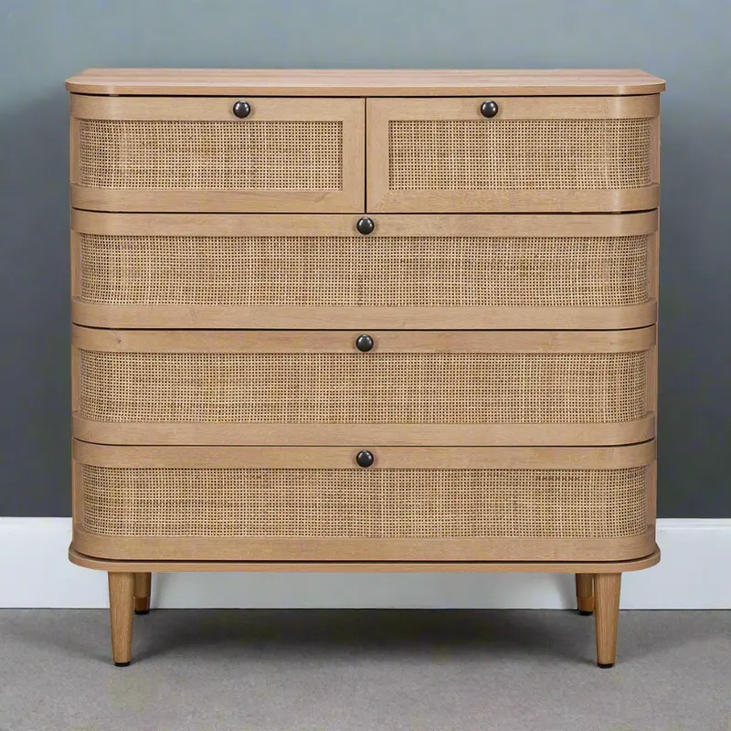 Stockholm Beige 5-Drawer Chest Of Drawers – Modern Scandinavian Storage Furniture 1
