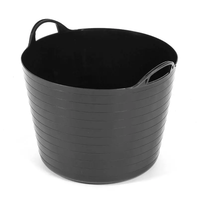Strata 40-Litre Flexible Black Plastic Bucket – Heavy-Duty Flexi Tub 1