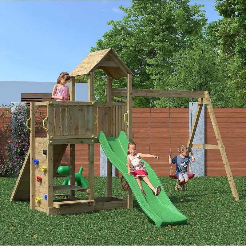 Summit Seeker Wooden Garden Playfort – Modular Outdoor Play Centre By Shire 1