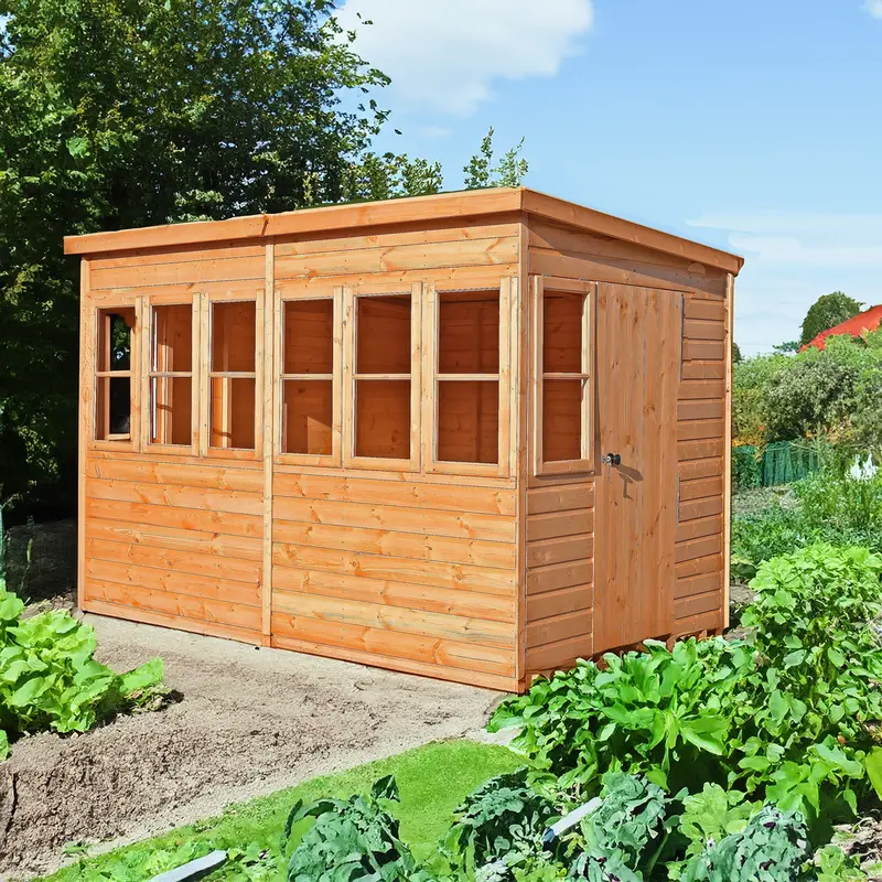 Sun 5'7" X 9'11" Extended Pent Potting Shed – Dip-Treated Shiplap Siding 1