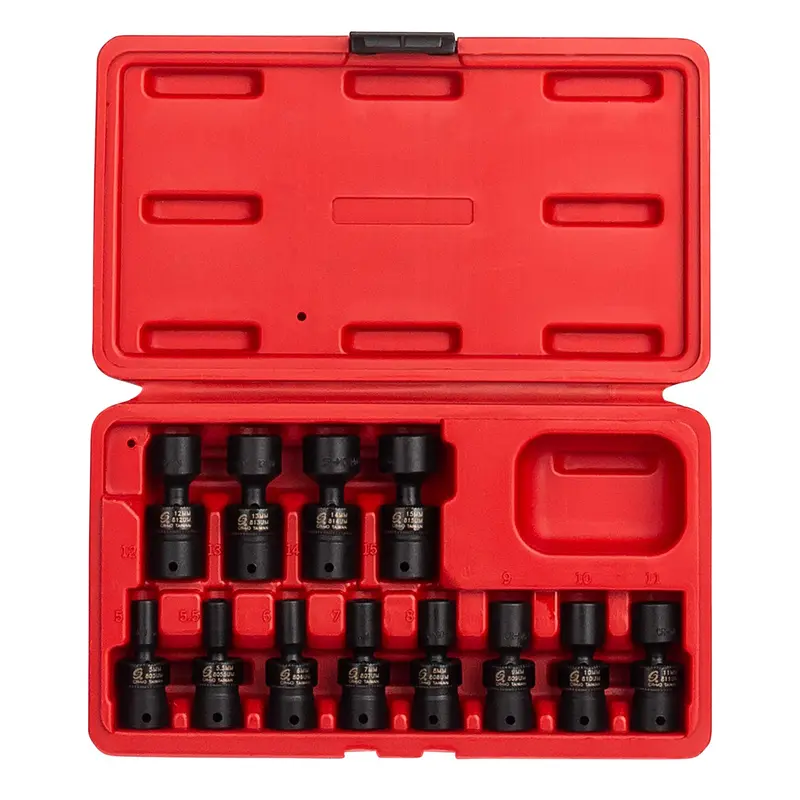 Sunex 1814 12-Piece Metric Swivel Socket Set – 1/4-Inch Drive (5–15 Mm) 1