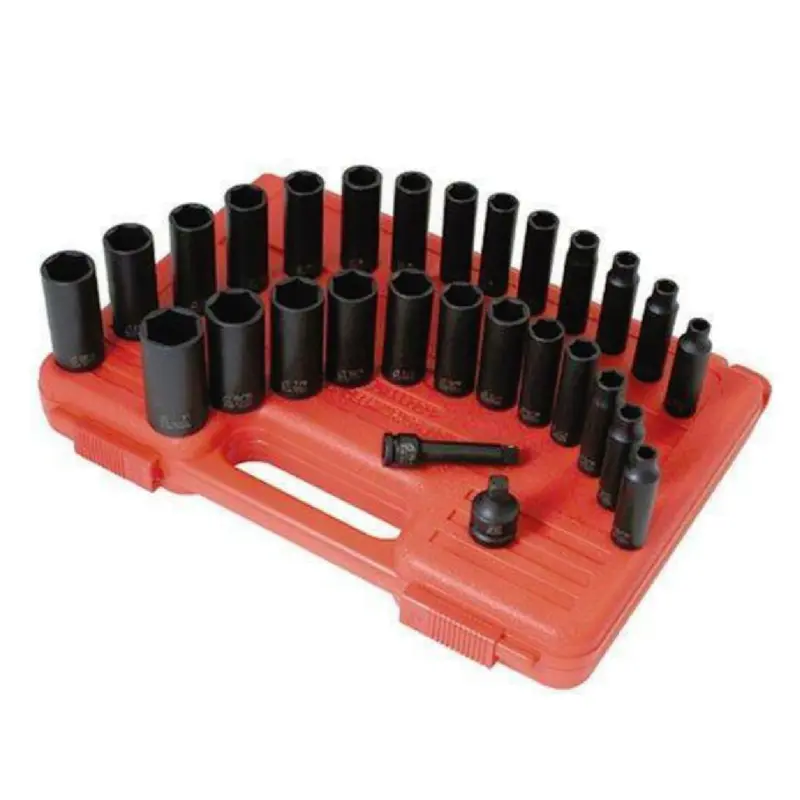 Sunex 3360Dd Dual-Measurement Impact Socket Set – 28-Piece Sae & Metric Combo 1