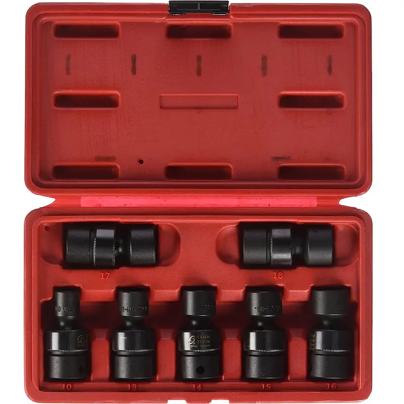 Sunex 3655 3/8" Drive Universal Swivel Socket Set – Metric (10–18 Mm, 7-Pc) 1