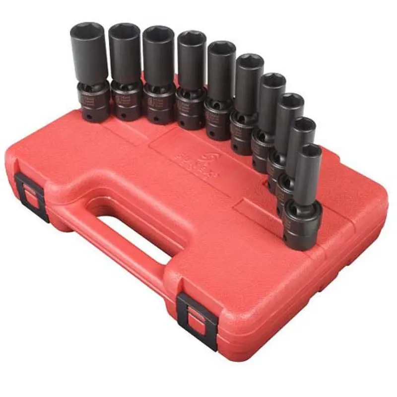 Sunex 3660 Deep Swivel Socket Set – 10-Piece, 3/8" Drive, Metric (10–19Mm) 1