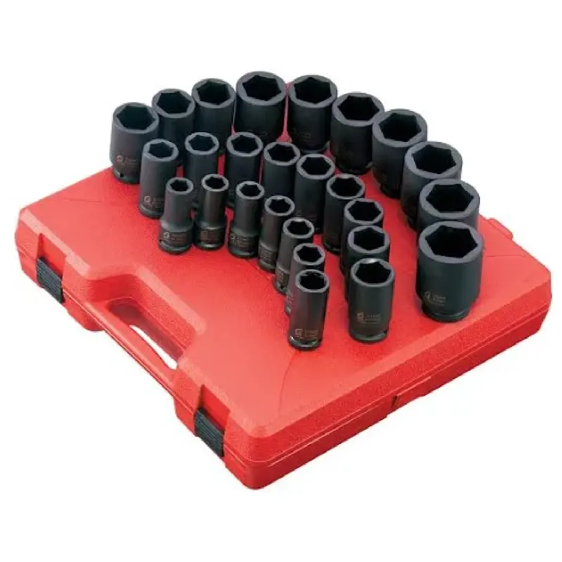 Sunex 4693 26-Piece 3/4" Drive Deep Metric Impact Socket Kit 1